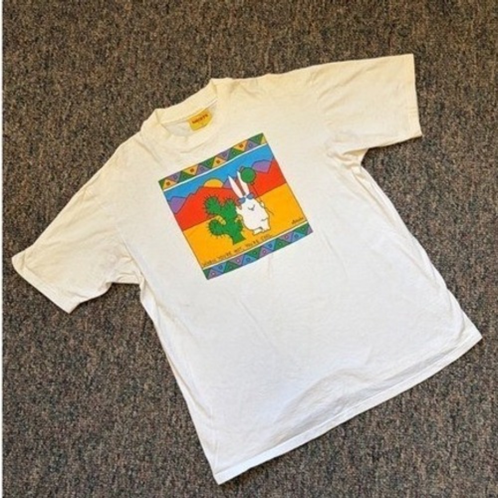 Vintage Lake Street Shirts Mens XL White Graphic Shirt Cactus Bunny Desert Scene